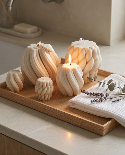 "Spa Day" Sculptural Pillar Candle